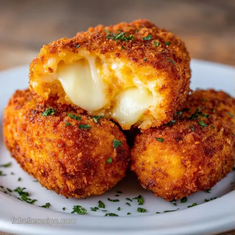 Trois cylindres frits bien dor&eacute;s pos&eacute;s sur un lit de sauce cr&eacute;meuse blanche dans une assiette en porcelaine &eacute;pur&eacute;e.