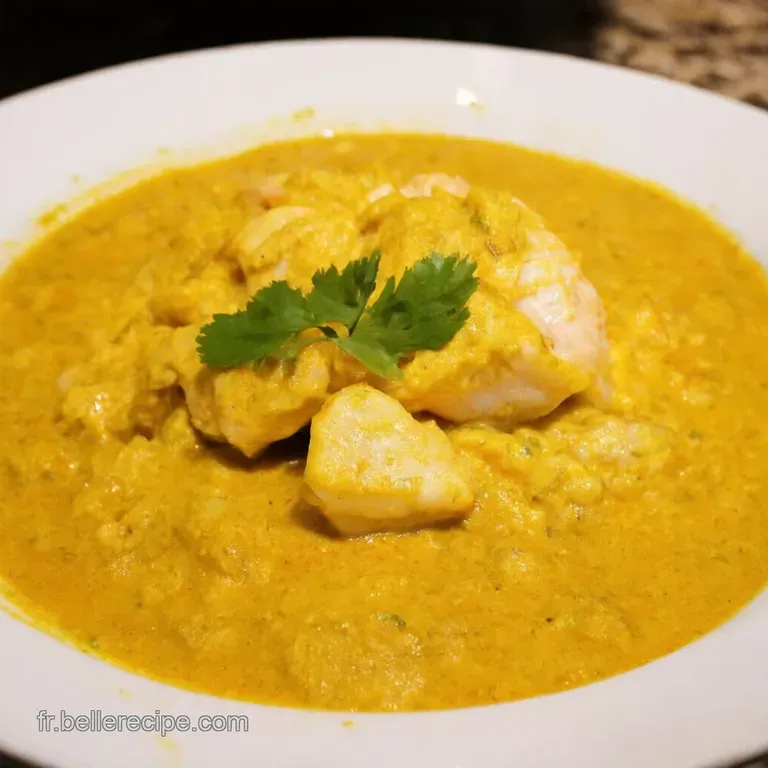 Curry De Poisson Blanc Cr&eacute;meux Au Lait De Coco presentation