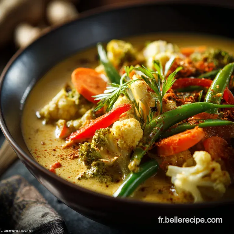 Curry &Eacute;pic&eacute; Aux L&eacute;gumes De Saison Et Cr&egrave;me De Coco presentation