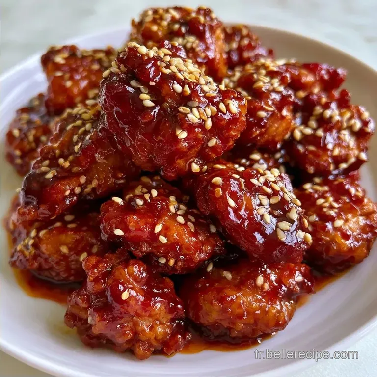 Dakgangjeong Poulet Frit: Cro&ucirc;te Vitreuse