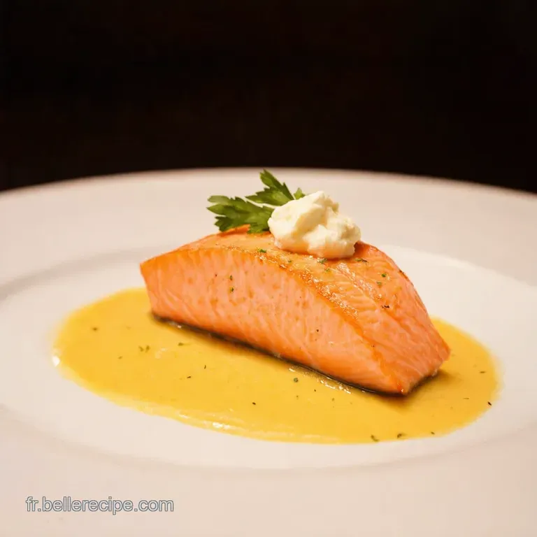 Darne De Saumon Sauce Cr&egrave;me Citronn&eacute;e Aux C&acirc;pres presentation