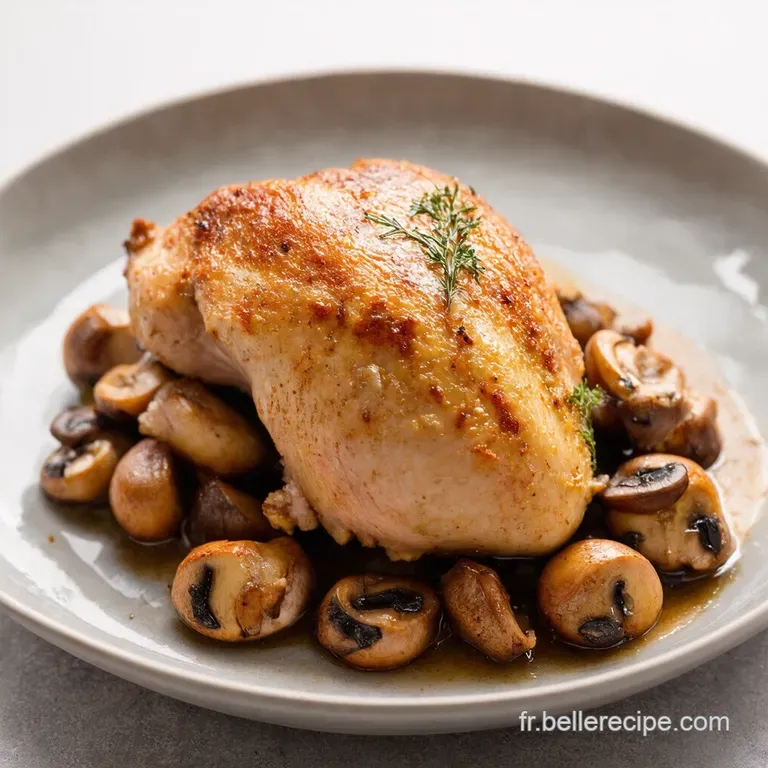 D&eacute;lice de Poulet au Porto et Fricass&eacute;e de Champignons Onctueuse