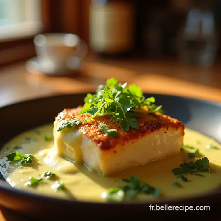 Cuisse De Dinde Fondante R&ocirc;tie Sauce Moutarde Cr&eacute;m&eacute;e Aux &Eacute;chalotes Confites presentation