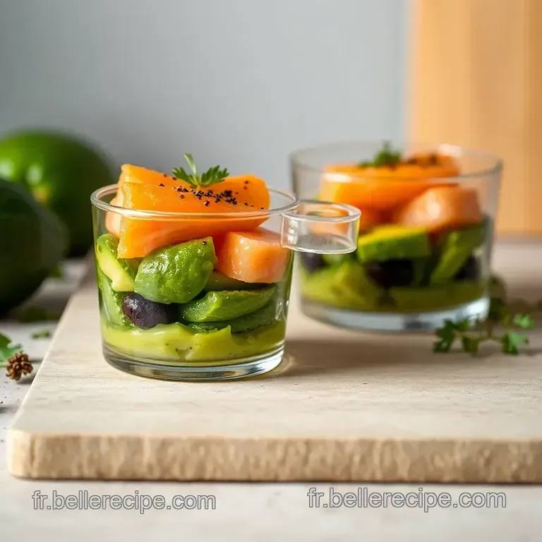&Eacute;l&eacute;gance En Verrine: Saumon Et Avocat presentation