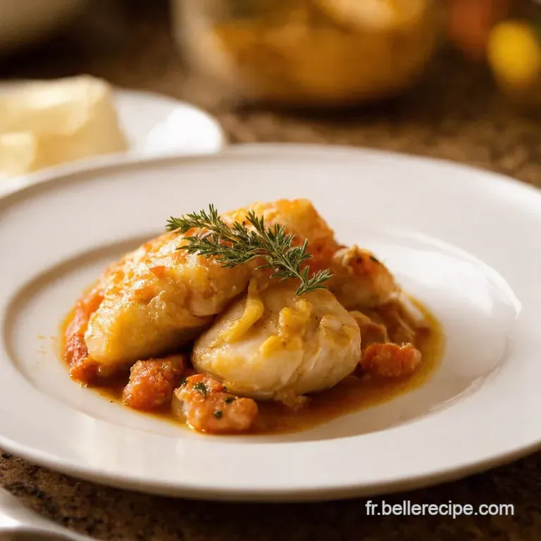 &Eacute;paule Dagneau Confite Au Thym Et &Agrave; Lail presentation
