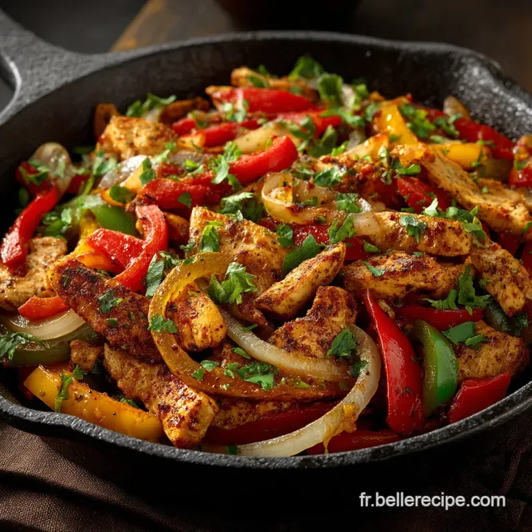 Fajitas Maison Express Le Poulet Saut&eacute; Aux Poivrons Arcenciel Et &Eacute;pices Fum&eacute;es presentation