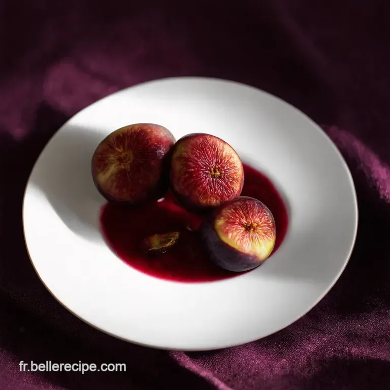 Figues Poch&eacute;es au Vin Rouge &Eacute;pic&eacute; Couronn&eacute;es de Glace Vanille