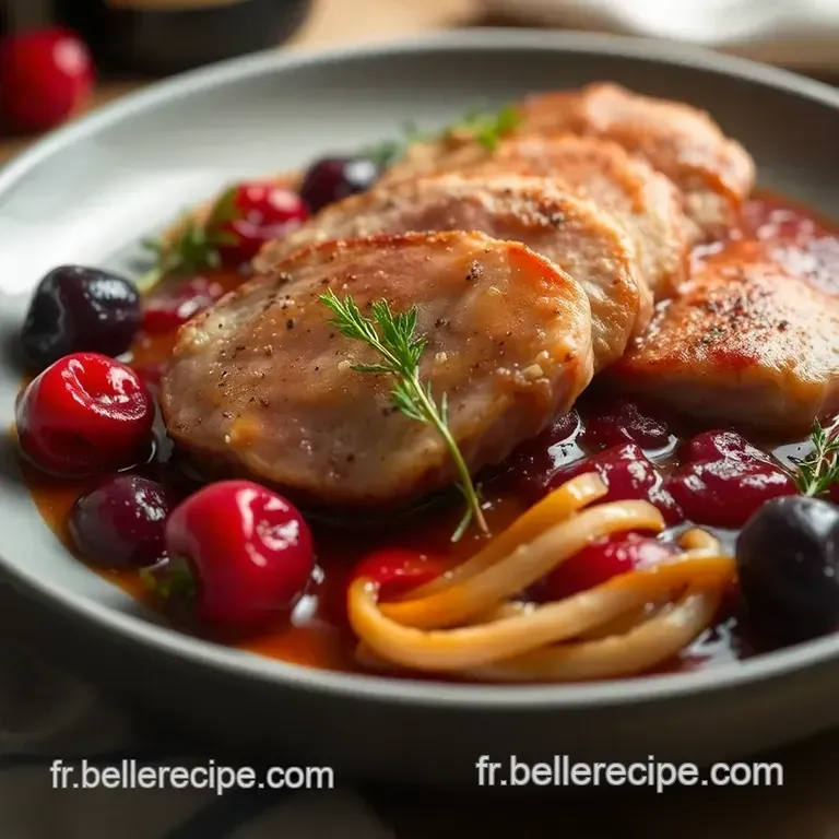 Filet De Canette Aux Cerises Et Vin Rouge presentation