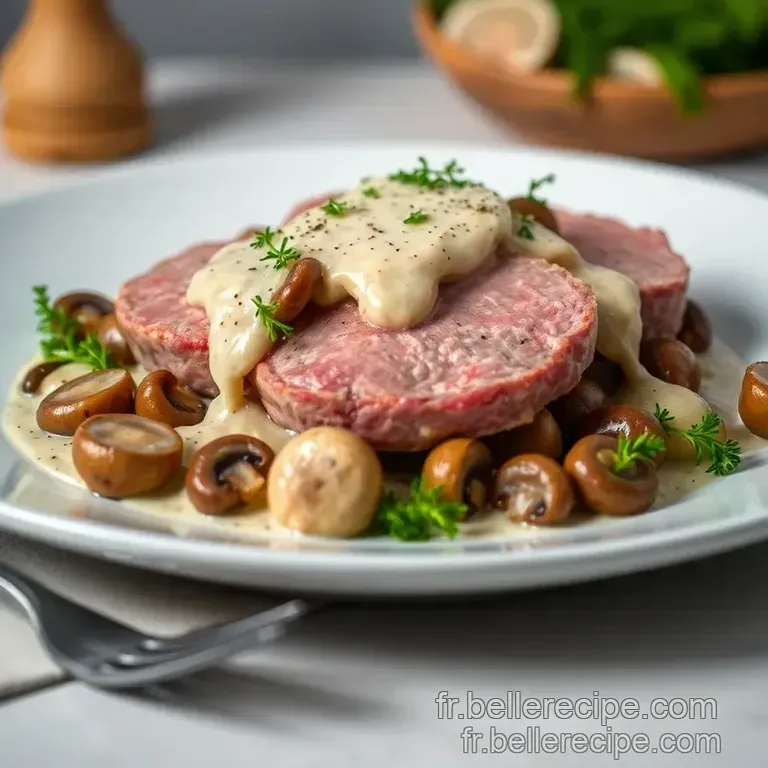Filet De Veau Aux Champignons Et Cr&egrave;me presentation