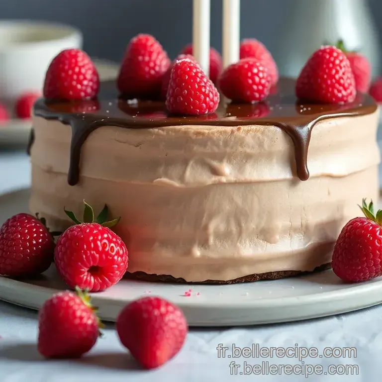 G&acirc;teau D anniversaire Chocolat-Framboise De Chef presentation