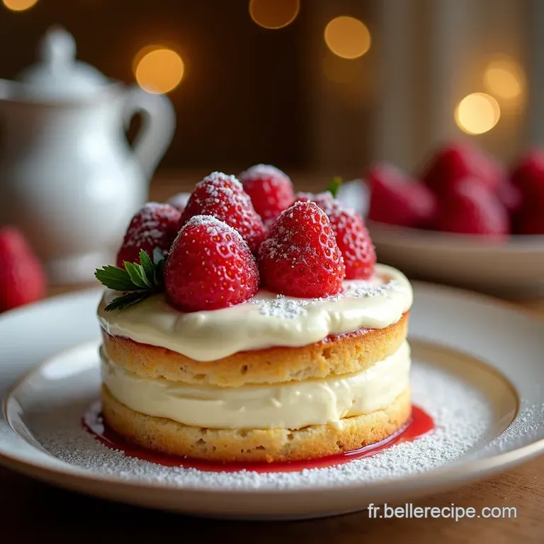 G&acirc;teau Danniversaire Fraises Cr&egrave;me Diplomate presentation