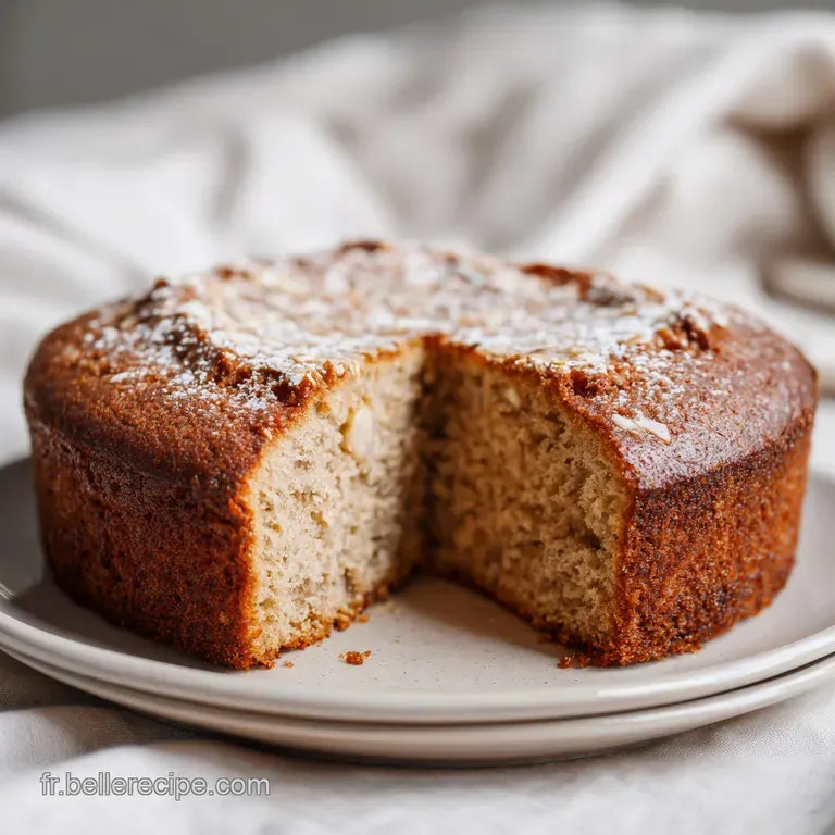 A slice of deeply colored, moist chocolate cake rests elegantly on a white plate, adorned with a light dusting.