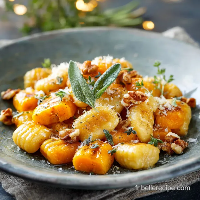 Gnocchi de Butternut Beurre Noisette &agrave; la Sauge et Noix Croquantes