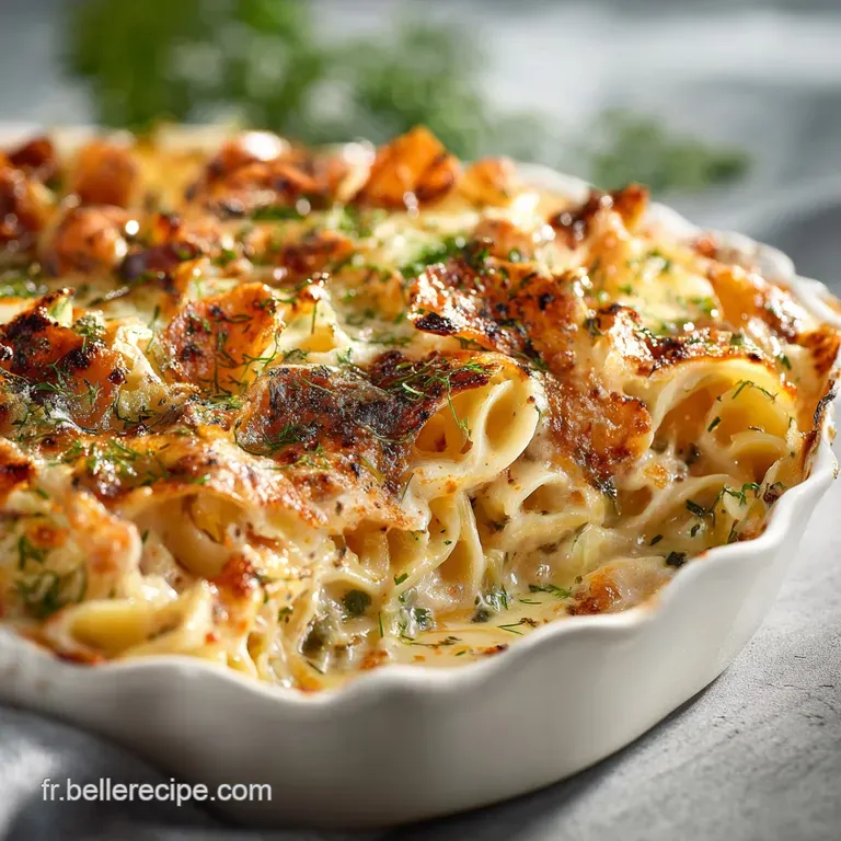 Le Gratin P&eacute;p&egrave;re Nouilles Fa&ccedil;on Pizza presentation