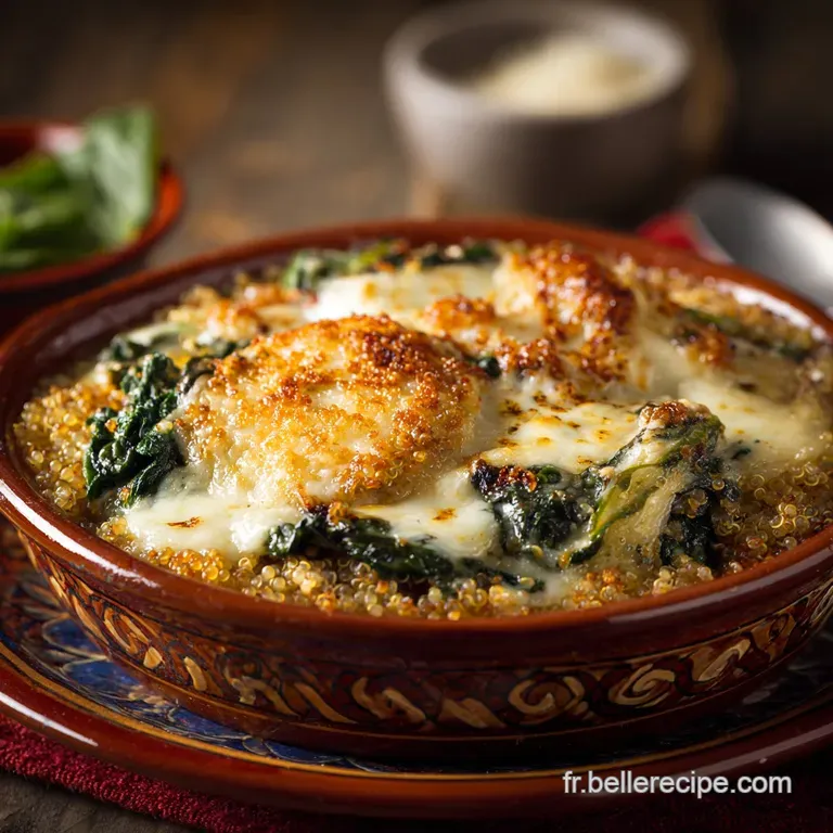 Le Gratin R&eacute;confortant De Quinoa Mozzarella Et &Eacute;pinards presentation