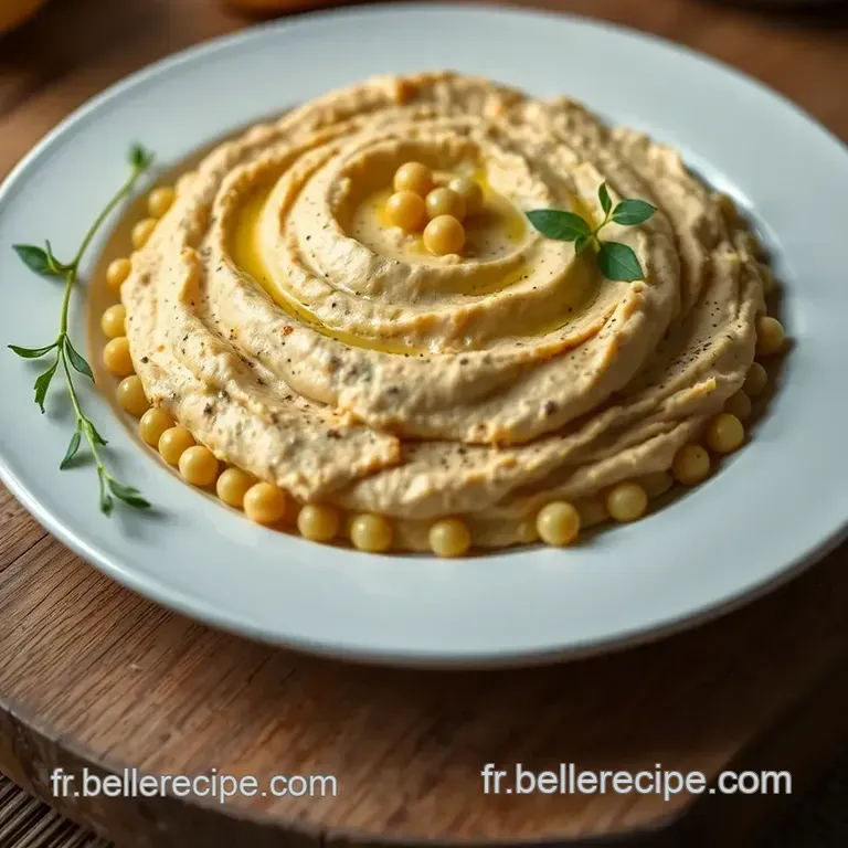 Houmous Aux F&egrave;ves Et Herbes Fra&icirc;ches presentation