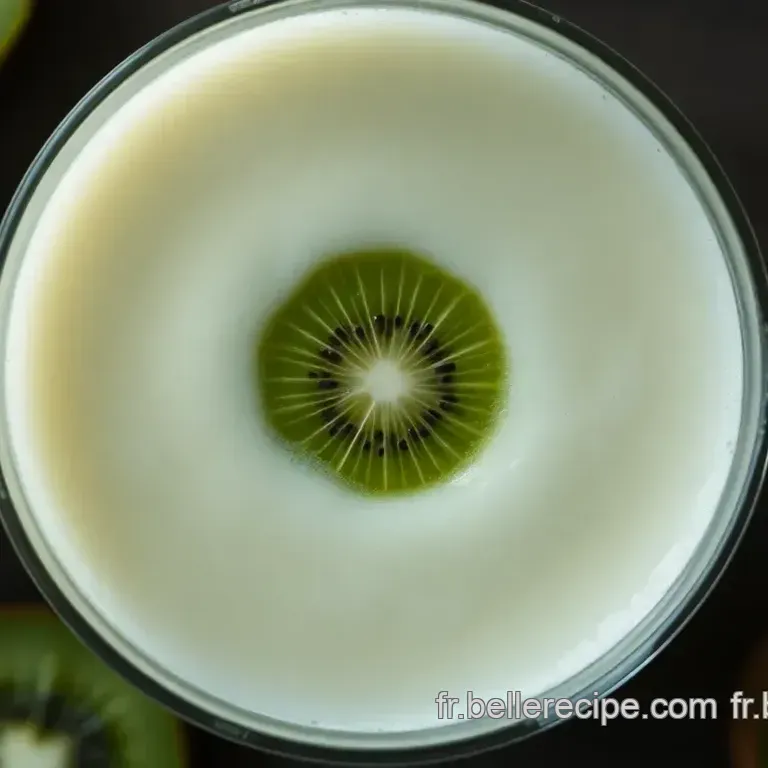 Jus VERT D&eacute;tox au Kiwi et Chou-Rave