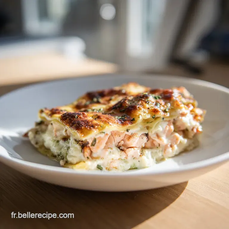 Recette de Lasagnes Saumon Poireaux Ch&egrave;vre Cr&eacute;meuses