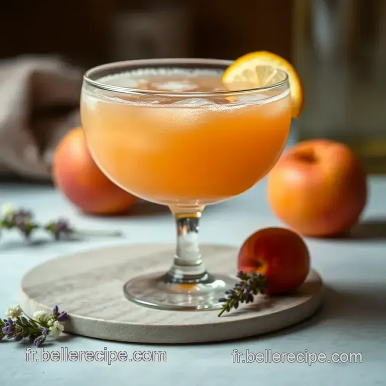 Le Fleur De P&ecirc;che &ndash; a Sparkling Peach & Lavender Cocktail presentation