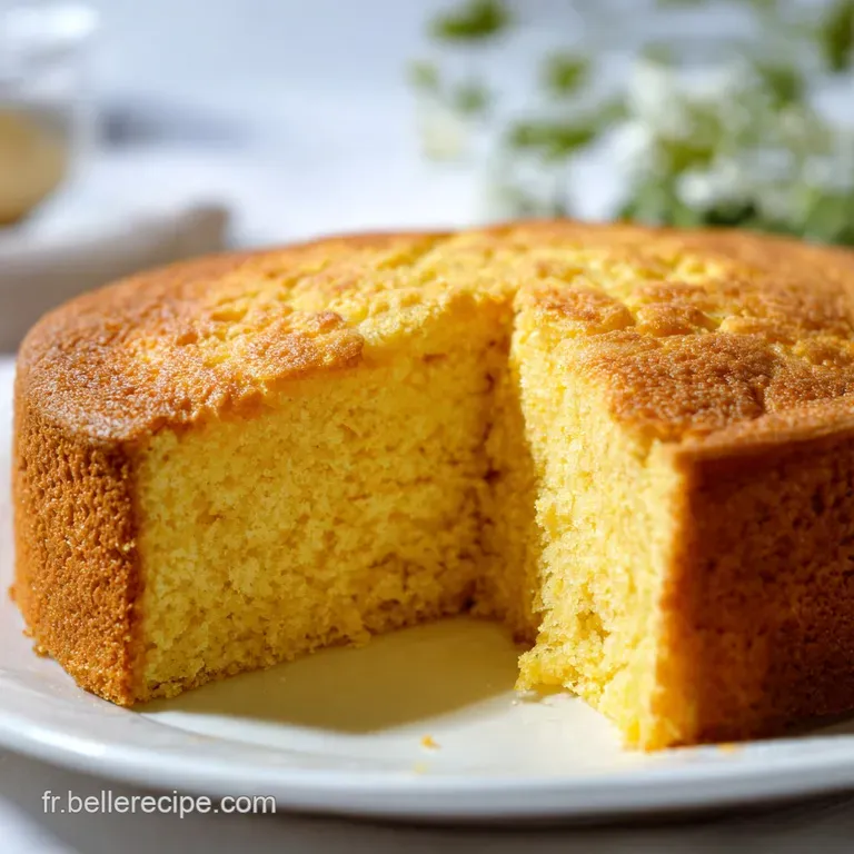Une part triangulaire au jaune p&acirc;le pos&eacute;e sur une assiette blanche, entour&eacute;e de quelques grains de sel fins.