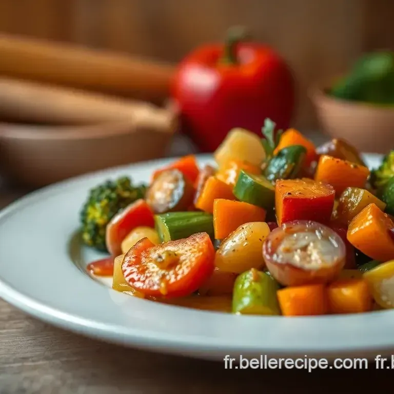 L&eacute;gumes R&ocirc;tis &agrave; l Ail et au Thym