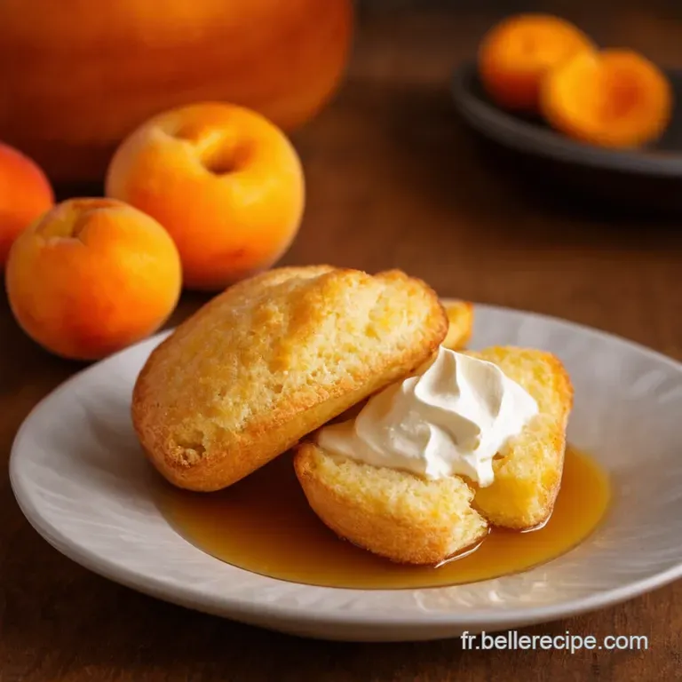 Madeleines Bretonnes Aux Abricots R&ocirc;tis Miel De Sarrasin Et Chantilly Vanill&eacute;e presentation