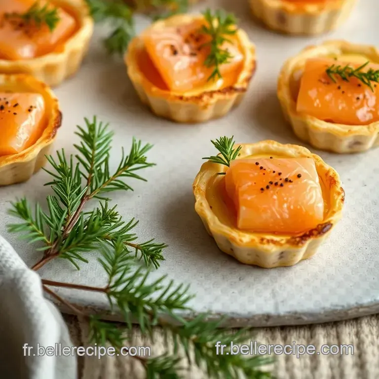 Mini-Tartelettes Festives Au Saumon Fum&eacute; Et Aneth presentation