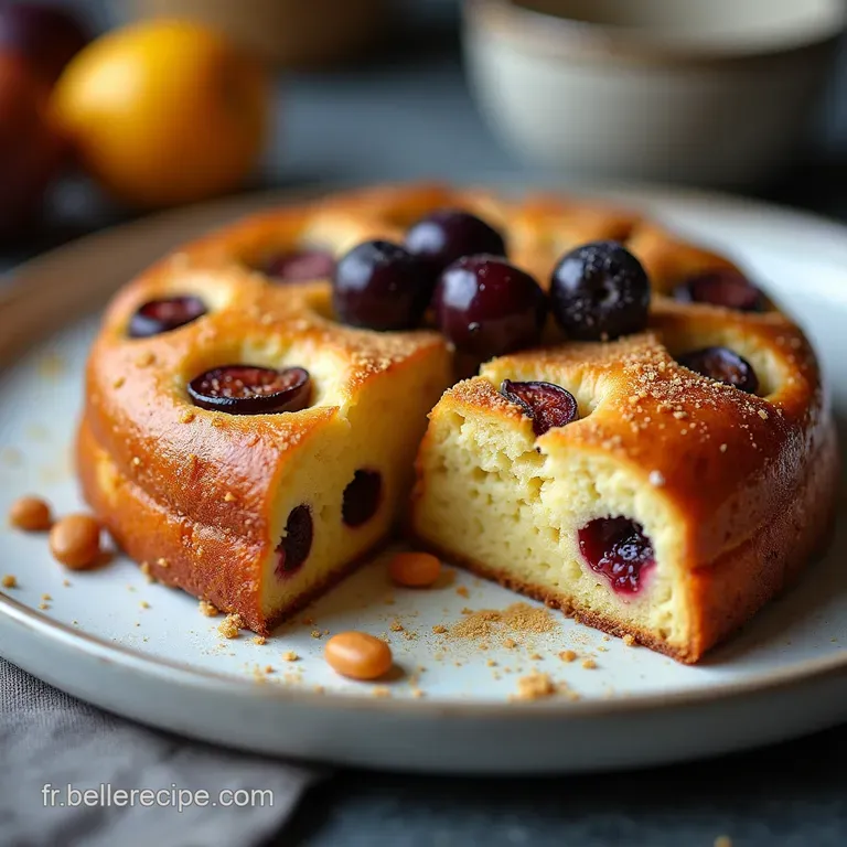 Le Moelleux Rustique aux Prunes Mirabelles et Amandes Effil&eacute;es