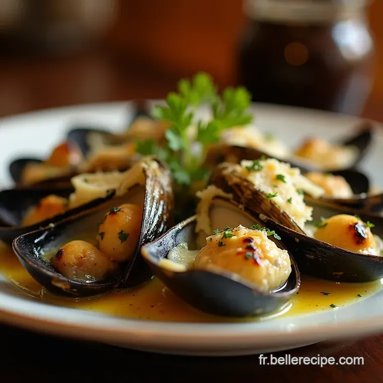 Les Moules Marini&egrave;res Gratin&eacute;es Au Parmesan Persillade Un Classique Revisit&eacute; Et Dor&eacute; presentation