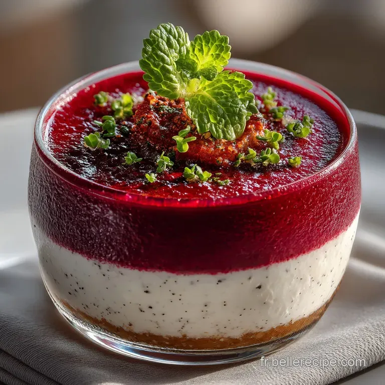 Mousse de Betterave au Ch&egrave;vre Frais et sa Touche de Basilic pourpre