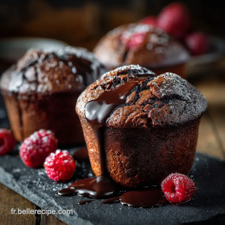Muffin au chocolat au fromage frais : Coeur Cr&eacute;meux