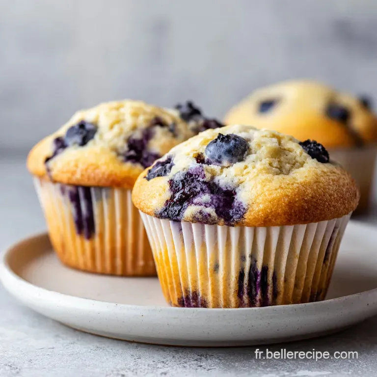 Muffins aux Myrtilles Moelleux et Dor&eacute;s