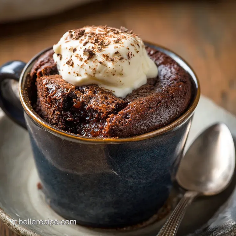 Mug Cake Express Au Chocolat Noir Lurgence Gourmande En 90 Secondes presentation