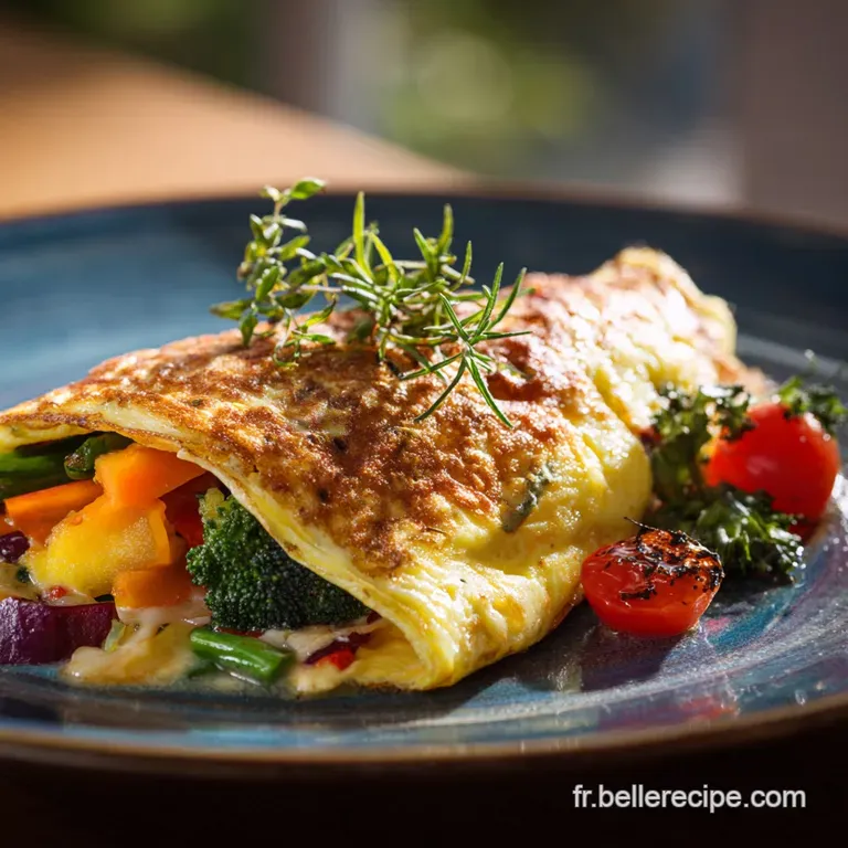 Omelette Au Fromage Et Aux L&eacute;gumes La Version Baveuse Au Comt&eacute; presentation