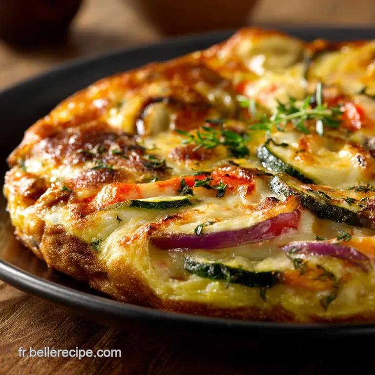 Omelette au fromage et aux l&eacute;gumes la version baveuse au Comt&eacute;