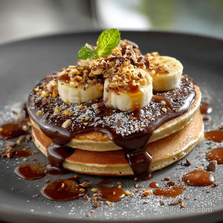 Pancake Banane Chocolat La Recette Qui Reste Incroyablement L&eacute;g&egrave;re presentation