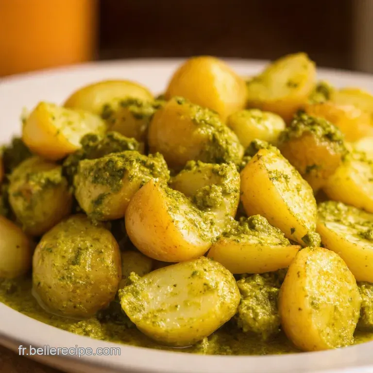 Patates Douces R&ocirc;ties Au Pesto De Pistaches Et Cr&egrave;me De Ch&egrave;vre presentation