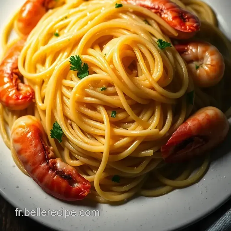 P&acirc;tes Au Citron Ail Et Crevettes presentation