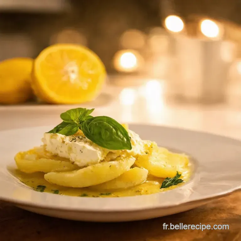 P&acirc;tes Au Citron Ricotta Et Basilic presentation