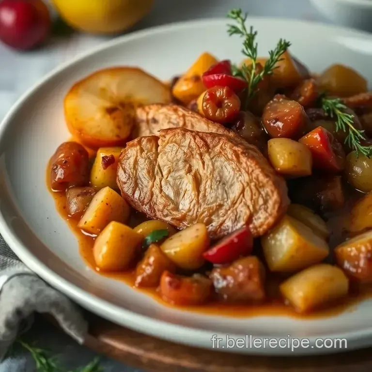 Pintade R&ocirc;tie Aux &Eacute;pices Et Aux Fruits D hiver presentation