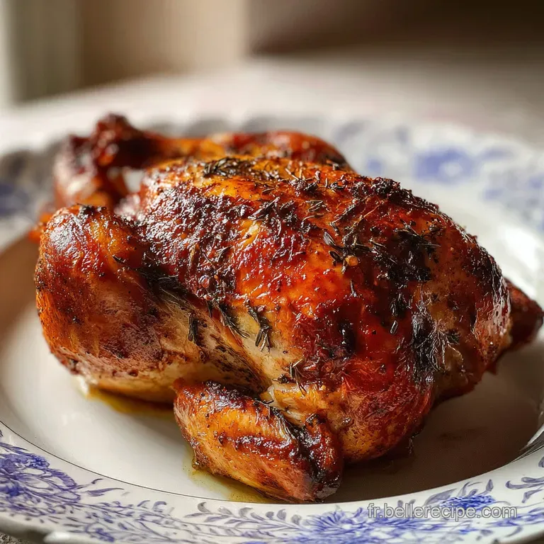 A plated portion of juicy roast guinea fowl with crisp skin, alongside vibrant, tender roasted vegetables. An elegant and ...