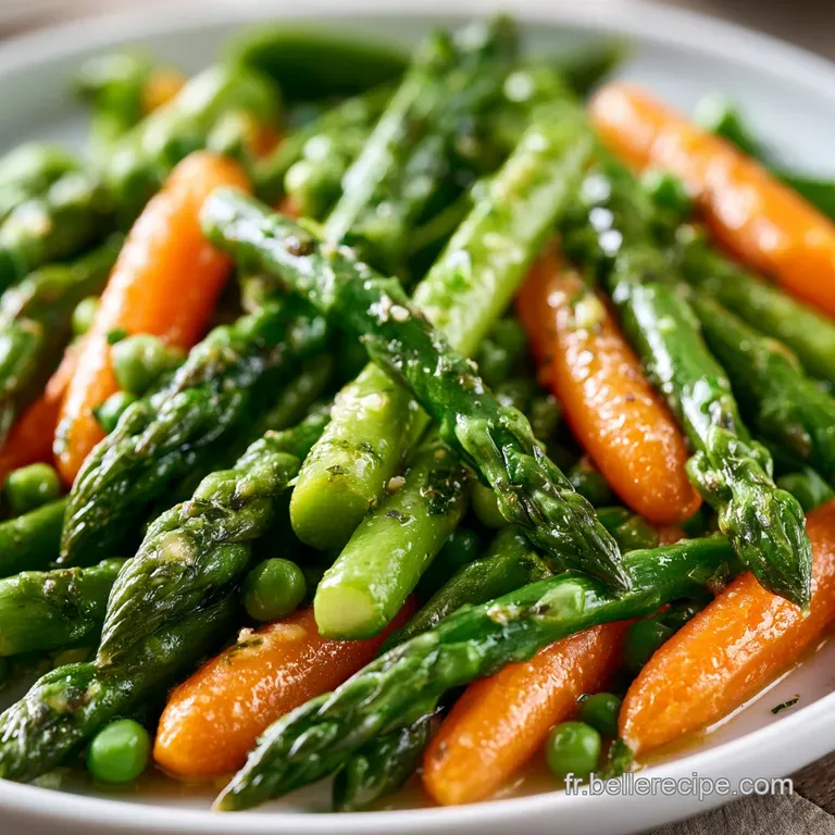 Asperges d'un vert &eacute;clatant align&eacute;es sur une assiette blanche, parsem&eacute;es de grains de sel et d'un filet d'huile.