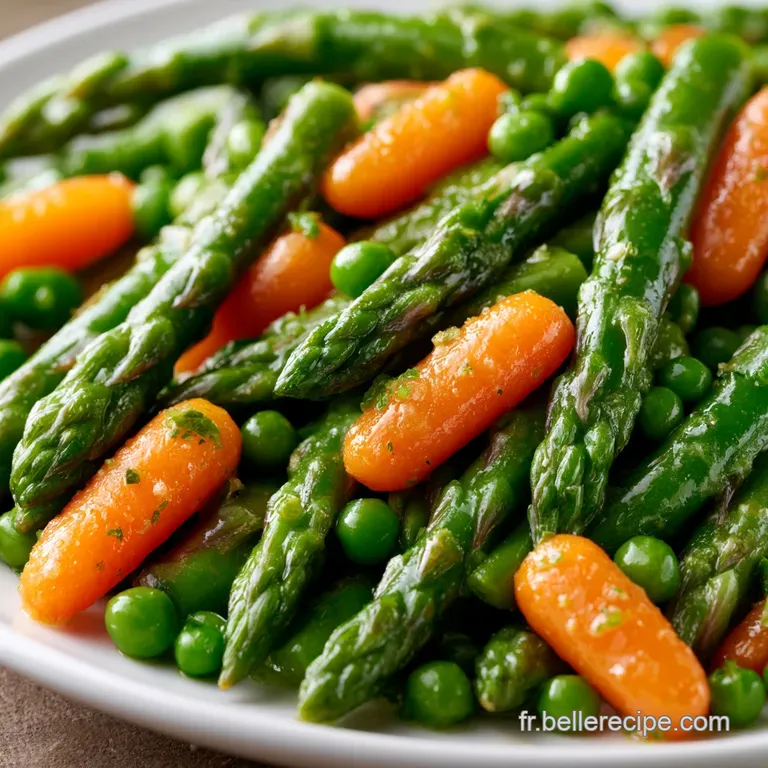 Po&ecirc;l&eacute;e d Asperges Vertes et L&eacute;gumes de Printemps