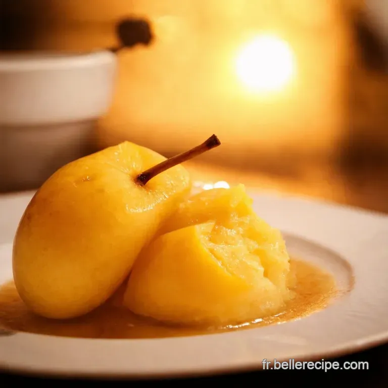 Poires Belle &Eacute;poque Poch&eacute;es &Agrave; La Vanille presentation