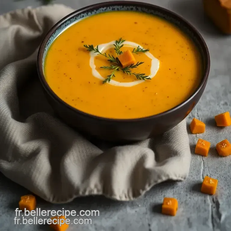 Potage Velout&eacute; De Courge Butternut presentation