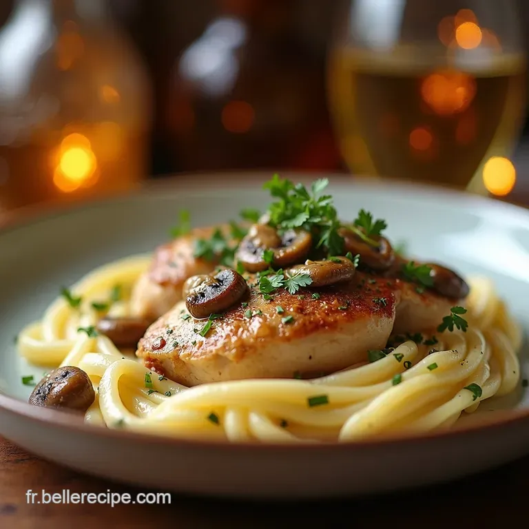 Poulet &Agrave; La Cr&egrave;me Et Aux Champignons Un Classique Parisien presentation
