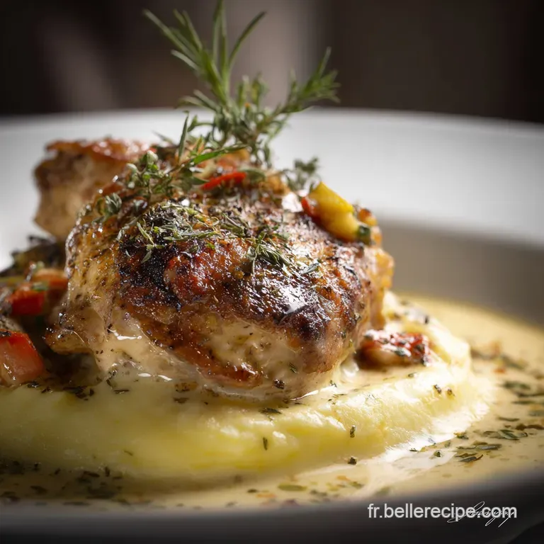 Poulet &Agrave; La Cr&egrave;me Moutard&eacute;e Et Sa Pur&eacute;e Maison Onctueuse Fa&ccedil;on Grandm&egrave;re presentation