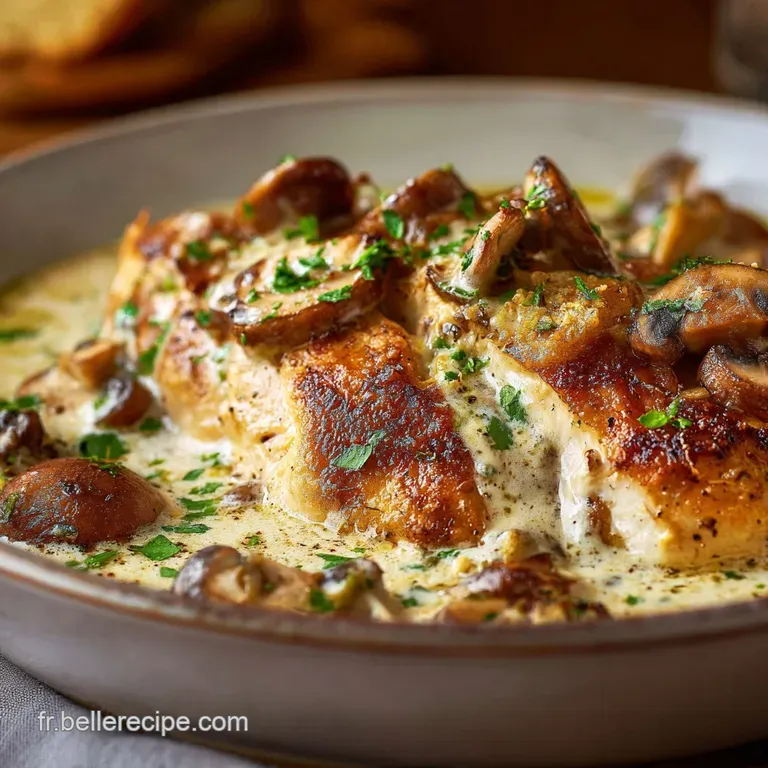 Le Velout&eacute; de Cocotte Poulet et Champignons &agrave; la Cr&egrave;me Sauce au Vin Blanc