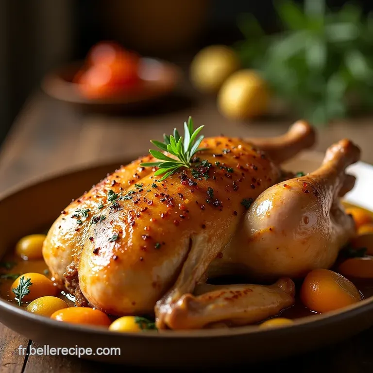 Le Poulet R&ocirc;ti En Cocotte Aux Herbes De Provence Et Citron Confit presentation