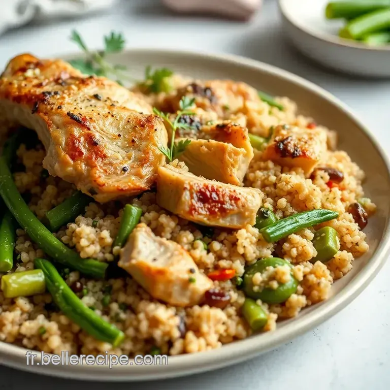 Poulet Saut&eacute;s Aux L&eacute;gumes Croquants Servi Sur Quinoa presentation